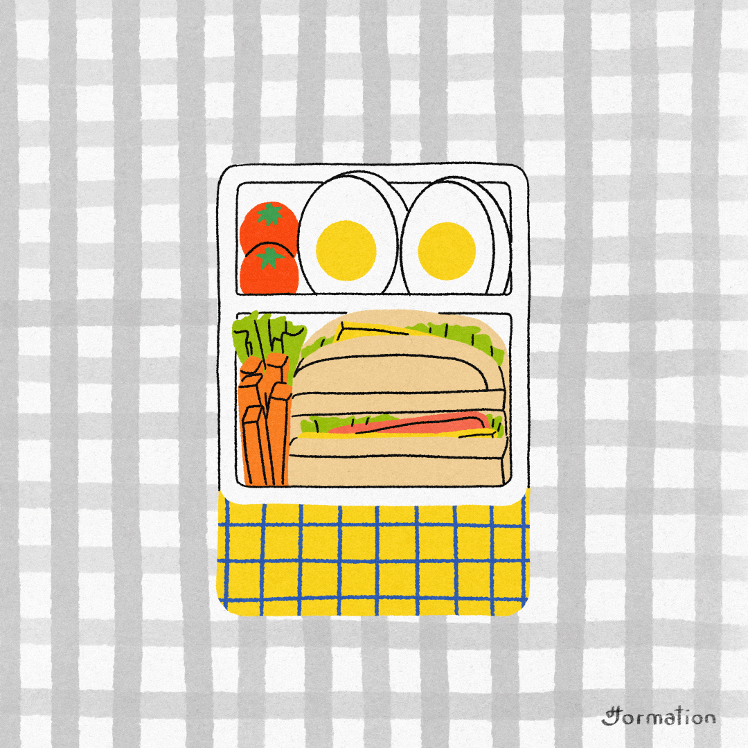 Bento Lunchbox GIF animation bento digital art digital illustration dinner food gif illustration loop lunch lunch box lunchbox procreate take out food