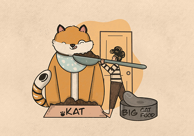 Kay & I: Eating animation animator art cartoon cartoon character cartoon illustration cat character colors illustration illustration art illustrator motion graphics