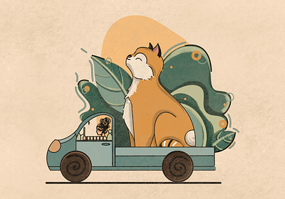 Kay & I: Truck Ride animation animator art car illustration cartoon cartoon character character character design colors illustration illustration art illustrator ipadillustration motion graphics procreate