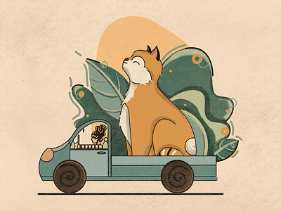 Kay & I: Truck Ride animation animator art car illustration cartoon cartoon character character character design colors illustration illustration art illustrator ipadillustration motion graphics procreate