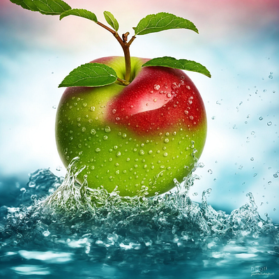 The natural beauty of an apple ai ai art ai arts ai generated arts apple concept art graphic design illustration logo ui