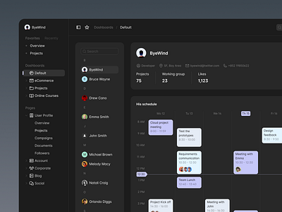 Schedule page dashboard ui kit design system ui design