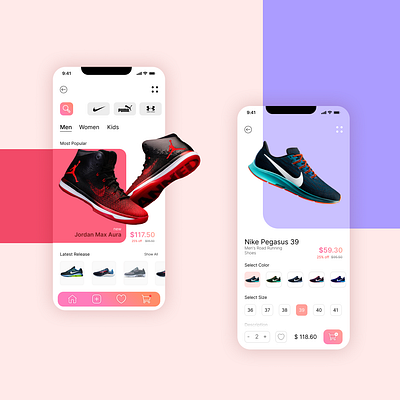 Sneakers Store App - Concept app app design branding design figma graphic design logo mobile app photoshop sneakers ui uiux ux vector