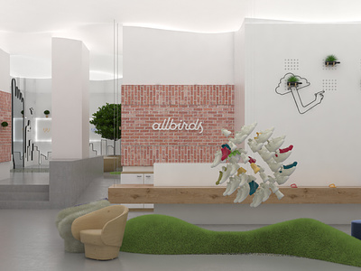 Allbirds Retail Concept — Interior Design 3d 3d render 3d visualization interior design interiors retail design