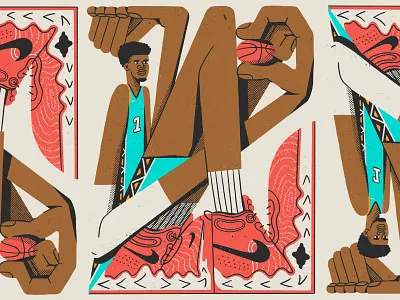 Wemby abstract all the pretty colors basketball character illustration nathan walker nba nike sneakers sports spurs wemby