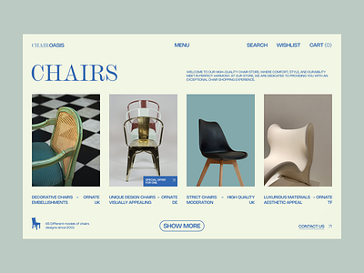 Chair store design concept concept design ui uiux ux web web design