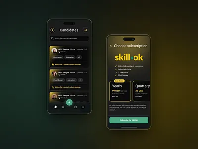 Work finder | Staffing mobile app app blur branding colorful colors concept dark design illustration interface list view management mobile app navigarion pricing subscription typography ui user flow ux