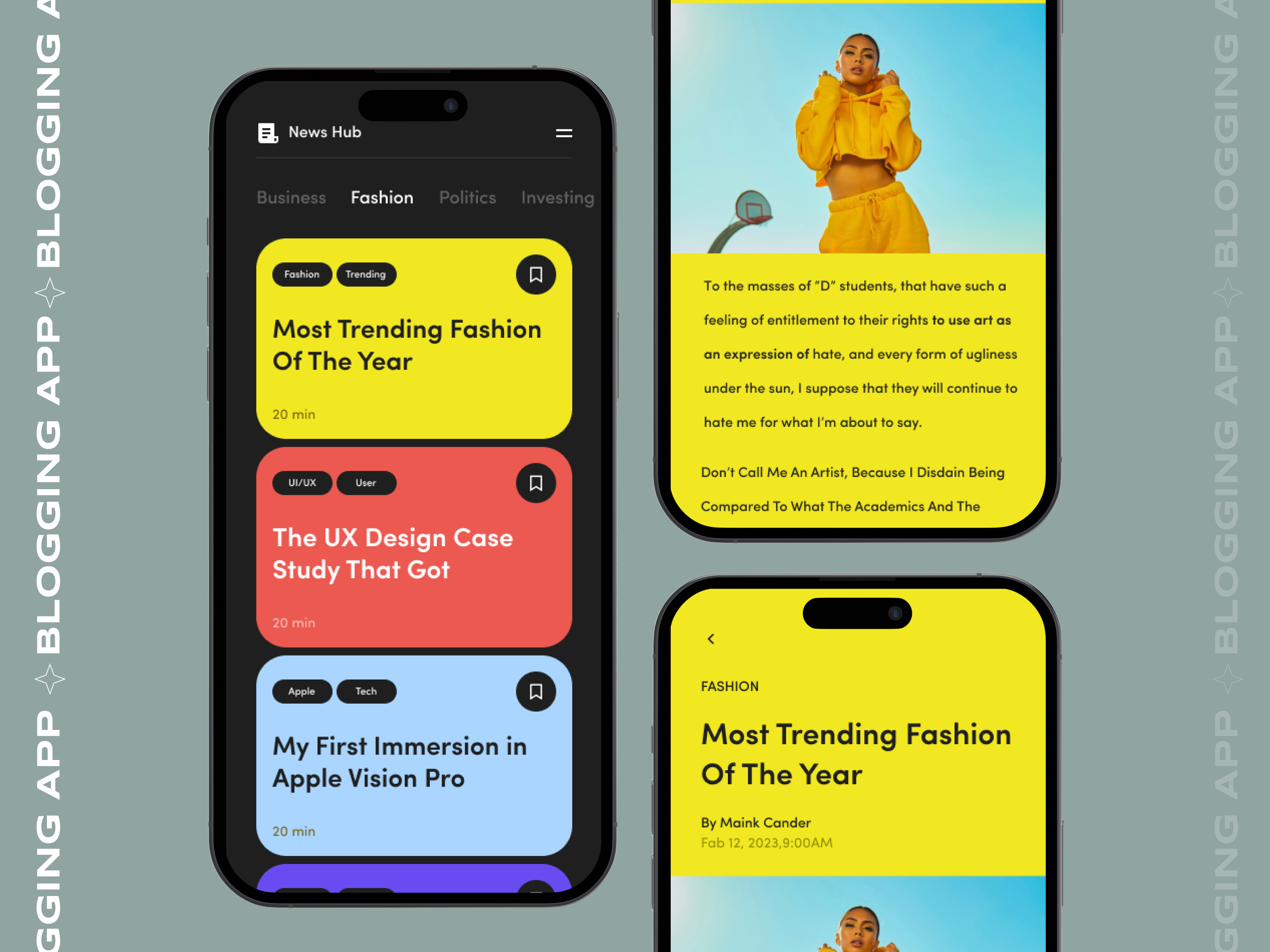 Blog Reading App by Awe Mobile App for Awe Design Studio on Dribbble