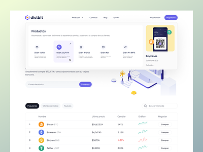 Mega menu - Crypto landing page crypto dropdown jumbo landing market marketplace mega dropdown mega menu menu menu dropdown product