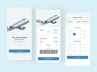 Boarding Ticket App airplane app application board boarding booking checkout design flight flight booking interface mobile mobileapp product design ticket ticketting ui uiux uiux design ux