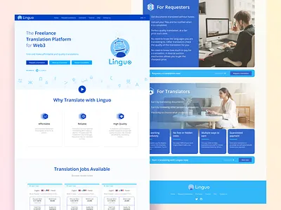 Linguo - Landing Page blockchain design ethereum ui user experience user interface ux