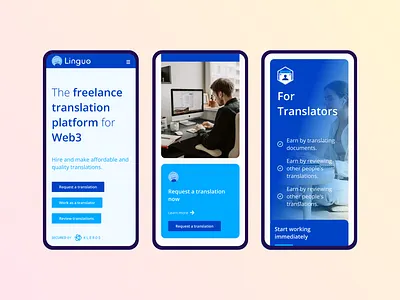 Linguo - Landing Page Mobile blockchain design ethereum illustration ui user experience user interface ux