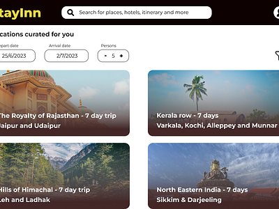 Daily UI, Day 91 - Curated for you 100daychallenge 100daysofui curatedforyou dailyui dailyuichallenge dailyuiday91 design travel ui uichallenge