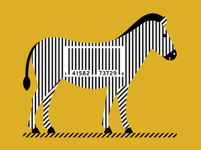 Zebra Barcode africa animal barcode black black and white chris rooney illustration numbers profile side view stripes upc white z zebra