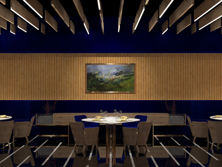 Blue Aesthetic, Modern Restaurant Decor