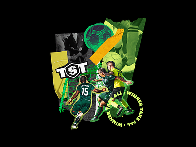 The Tournament - TST - Soccer League Illustrations collage cutout design digitalart football futbol illustration paper soccer texture visualdesign