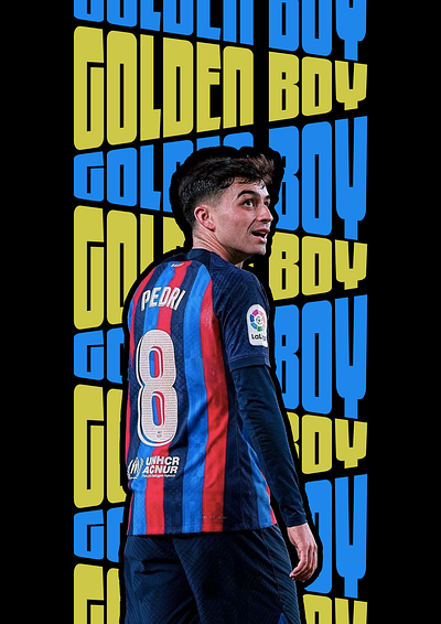 PEDRI art barcelona design football graphic design illustration pedri poster soccer typography wallpaper