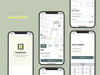 ReadyRide - online taxi booking app concept appdesign appui creativedesign designgoals designinsp digitalproduct mobileapp mobiledesign taxiapp uiinspiration uiux userexperience userinterface uxdesign visualdesign