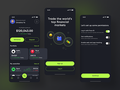 💸 Stock Trading App Design blockchain crypto cryptocurrency darkui finance financeapp financial fintech investment investment app money stock stockmarket trader trading ui