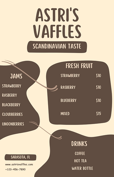 Astri's Vaffles Menu