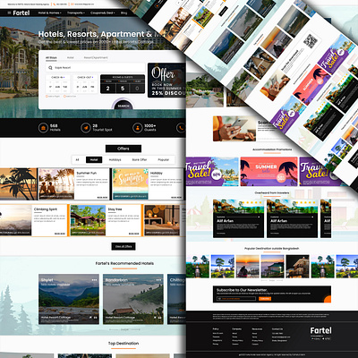 FARTEL-LANDINGPAGE DESIGN application apps apps design booking site hotel website landing page prototype resort site ticket booking website web web development webpage design website maker