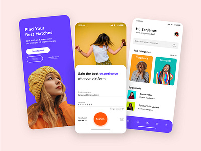 Best Matches App UI Design. app appdesign appinterface application appui appux design digital experience figma ios iphone mobile product productdesign startup ui uidesign uiux ux