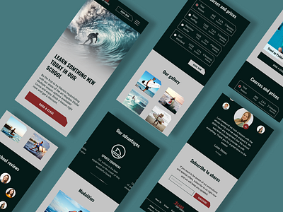 Surfing School Design design ui ux web design