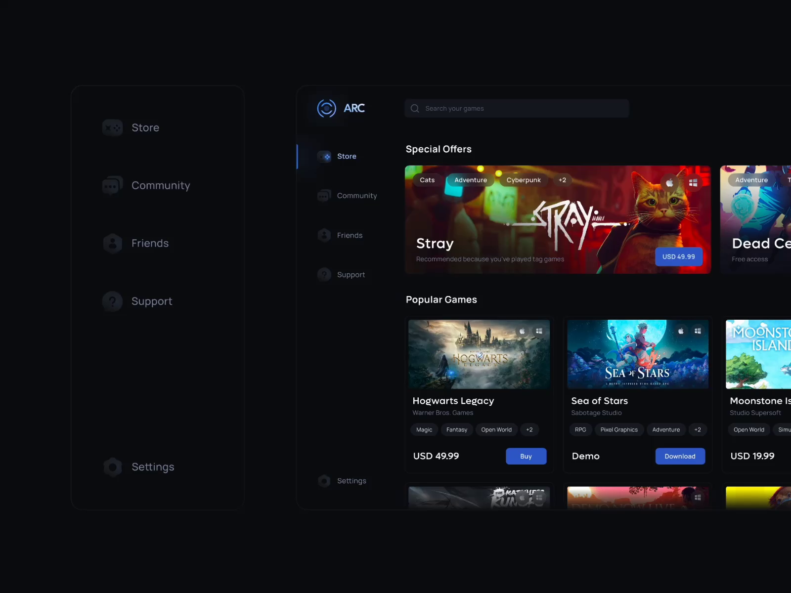 ARC Game Store by Mykola Bilanych on Dribbble