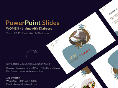 PowerPoint Slide Design (WOMEN - Living with Diabetes) design graphic design motion graphics powerpoint powerpoint presentation powerpoint presentation design presentation design