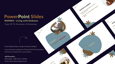 PowerPoint Slide Design (WOMEN - Living with Diabetes) design graphic design motion graphics powerpoint powerpoint presentation powerpoint presentation design presentation design