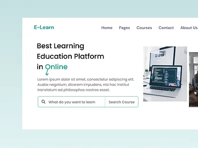 Web Header for Educational Platform app bestdesign branding design educational header mobile ui user interface ux website
