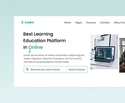 Web Header for Educational Platform app bestdesign branding design educational header mobile ui user interface ux website