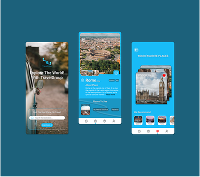 TravelGroup - Travel Planning Mobile app app app design design destination graphic design illustration logo mobile app mobile app design mobile ui planning tourism travel travel agency travel app travel service traveling ui ux web