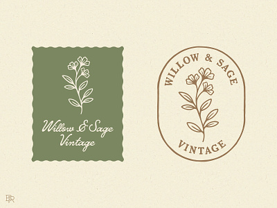 Willow & Sage_logo_concepts_BRD_6-23-23 branding design illustrator logo retro vector vintage