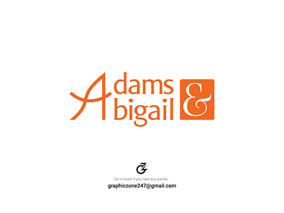Adams & Abigail Fashion Brand Logo... adam adams abigail apparal shop logo branding clothing clothingbrandlogo design fashion fashion logo fashionbrand graphic design logo logobranding minimal typeface typography wordmark logo