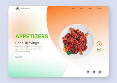 Website UI animation color food menu home page intractive design landing ui ux website
