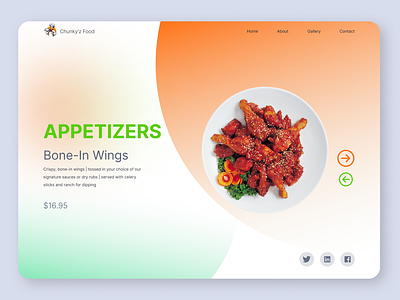 Website UI animation color food menu home page intractive design landing ui ux website