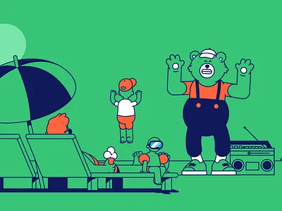 Animated commercials for Codan Insurance adobe illustrator ae after effects animation bear car character character design commercial company illustrations frame by frame holiday illustration insurance loop motion graphics travel vacation vector