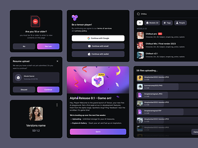 TensorPlay Components 3d ai ai design ai product branding chat gpt components dark component dark mode dashboard design desktop generate prompt illustration landing project prompt ui ui design web