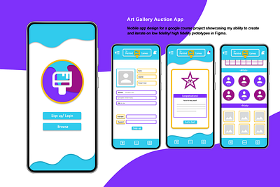 Art Gallery Auction App Prototype adobe branding design graphic design typography ui