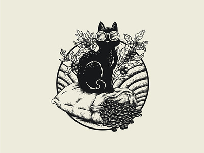 coffee cat branding custom design fun graphic design illustration logo young