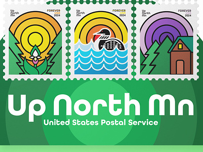 Minnesota Postage Stamps aaron draplin concordia university st. paul design for hire graphic design illustration logo minnesota thickline typography