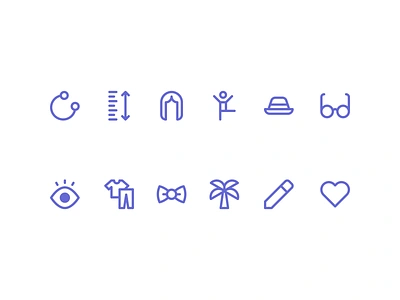 Customization icons clothes customization customize design eye glasses hair heart icon icons illustration minimal minimalism minimalist pencil vector