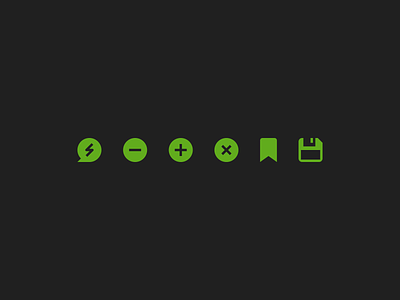Green icons bookmark close design green icon icons illustration message minimal minimalism minimalist minus plus save vector