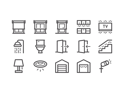 Home decor icons bathroom decor design door home icon icons illustration light lights minimal minimalism minimalist shower vector window