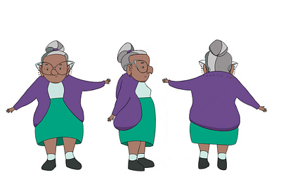 Cookie Grandma animation character design drawing illustration procreate sketches