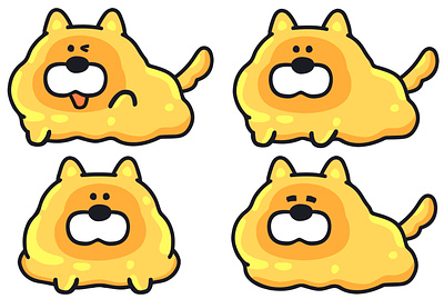 slime yellow dog adorable animal anime art artwork chibi cute cute art cute illustration deform design dog draw drowing illustration kawaii original character paint