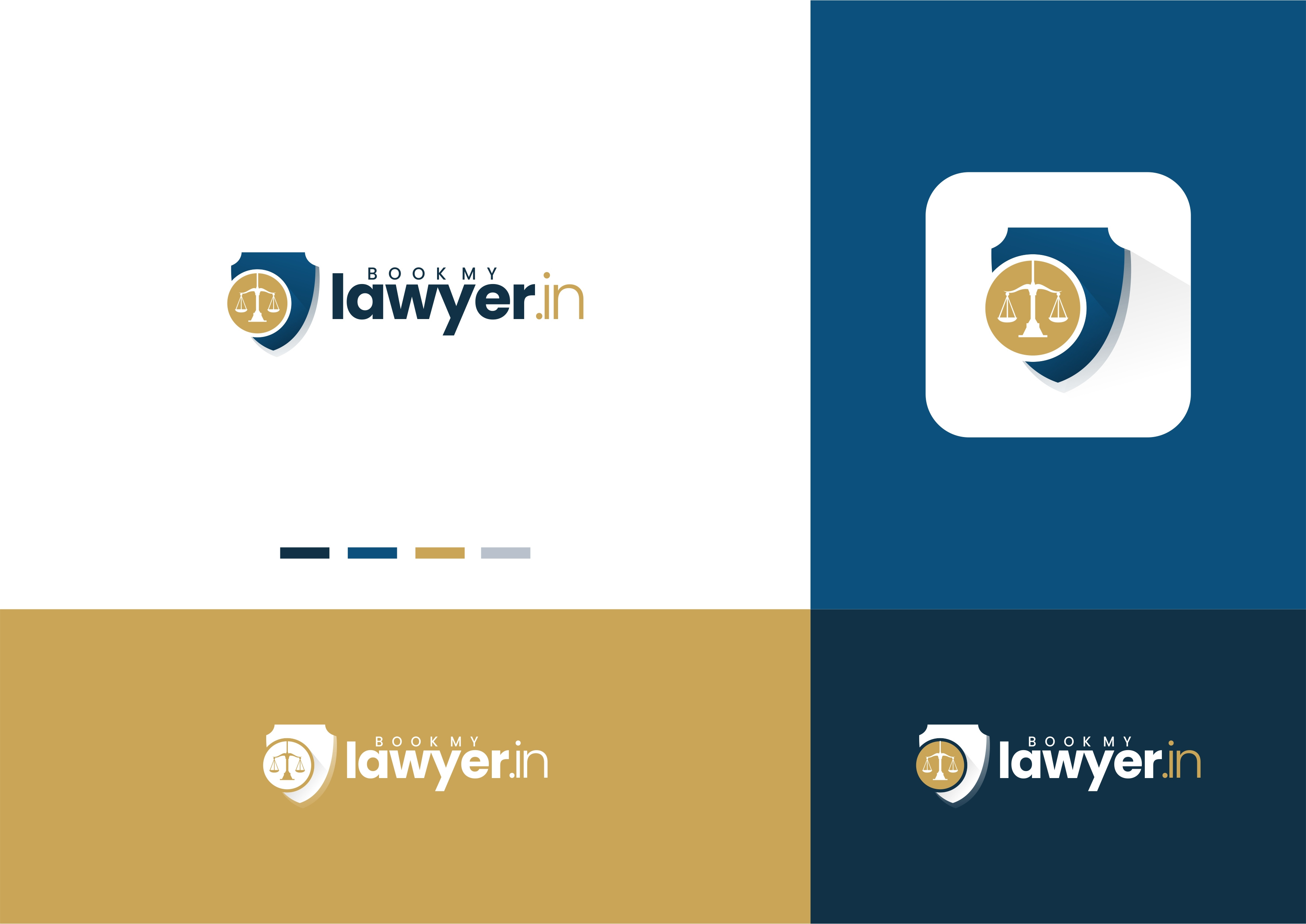Book My Lawyer - Logo Design advocate app icons best logo designs book my lawyer logo design branding conceptual logo designs creative design graphic design law creative logo law logo design lawyer app logo monogram presentation sheild logos trending art designs