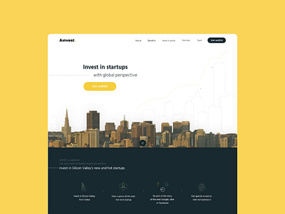 Investment company landing page icons landing page photoshop web design