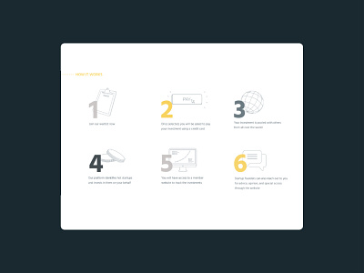 Icons for investments landing page icons illustrations landing page sketch web design
